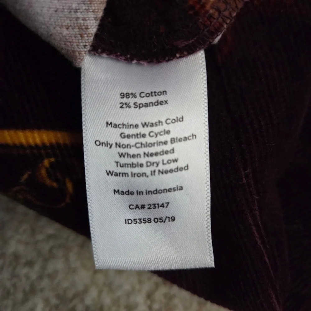 Talbots Womens Burgundy Corduroy Equestrian Chain Print Mini Skirt Size 6